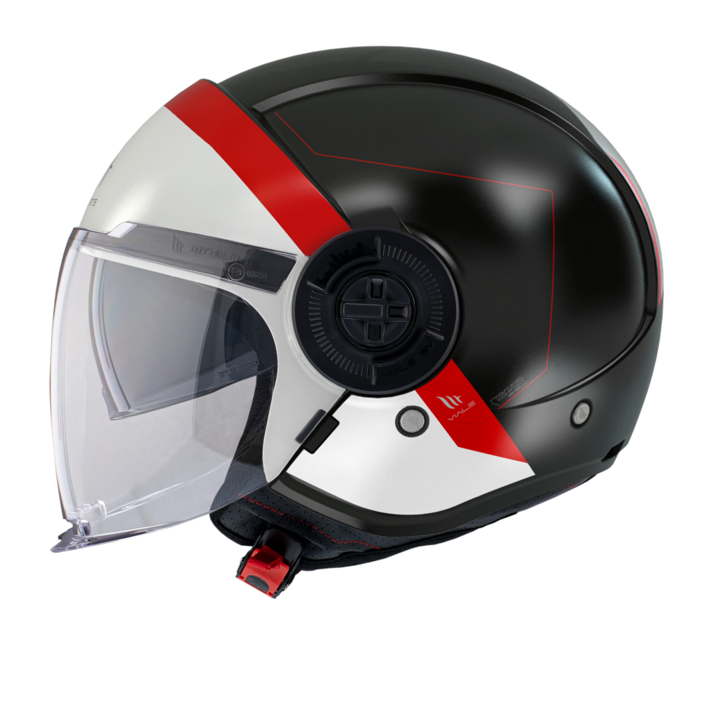 MT CASCO VIALE JET 68A5 NEGRO ROJO BLANCO