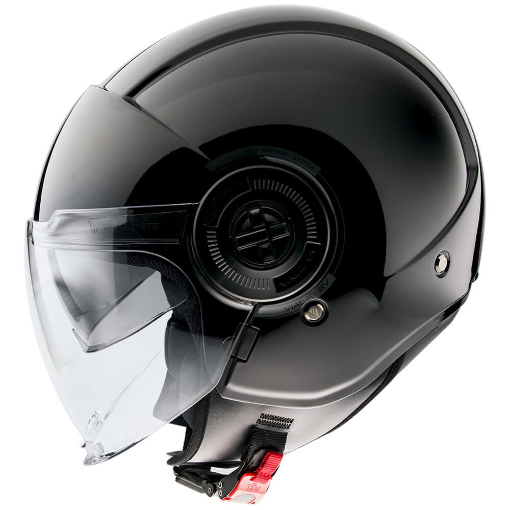 MT CASCO JET VIALE S  A1 NEGRO BRILLO 