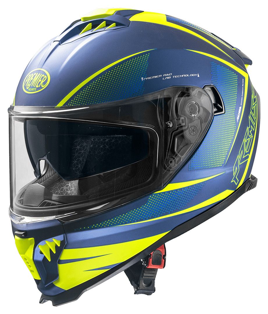 CASCO INTEGRAL PREMIER TYPHOON FR 12 BM AZUL AMARILLO
