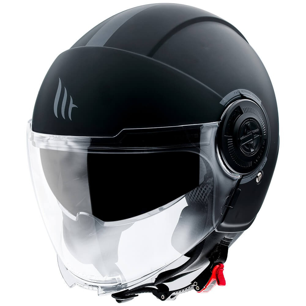 MT CASCO  JET VIALE  SV S  A1 NEGRO MATE  (XS)