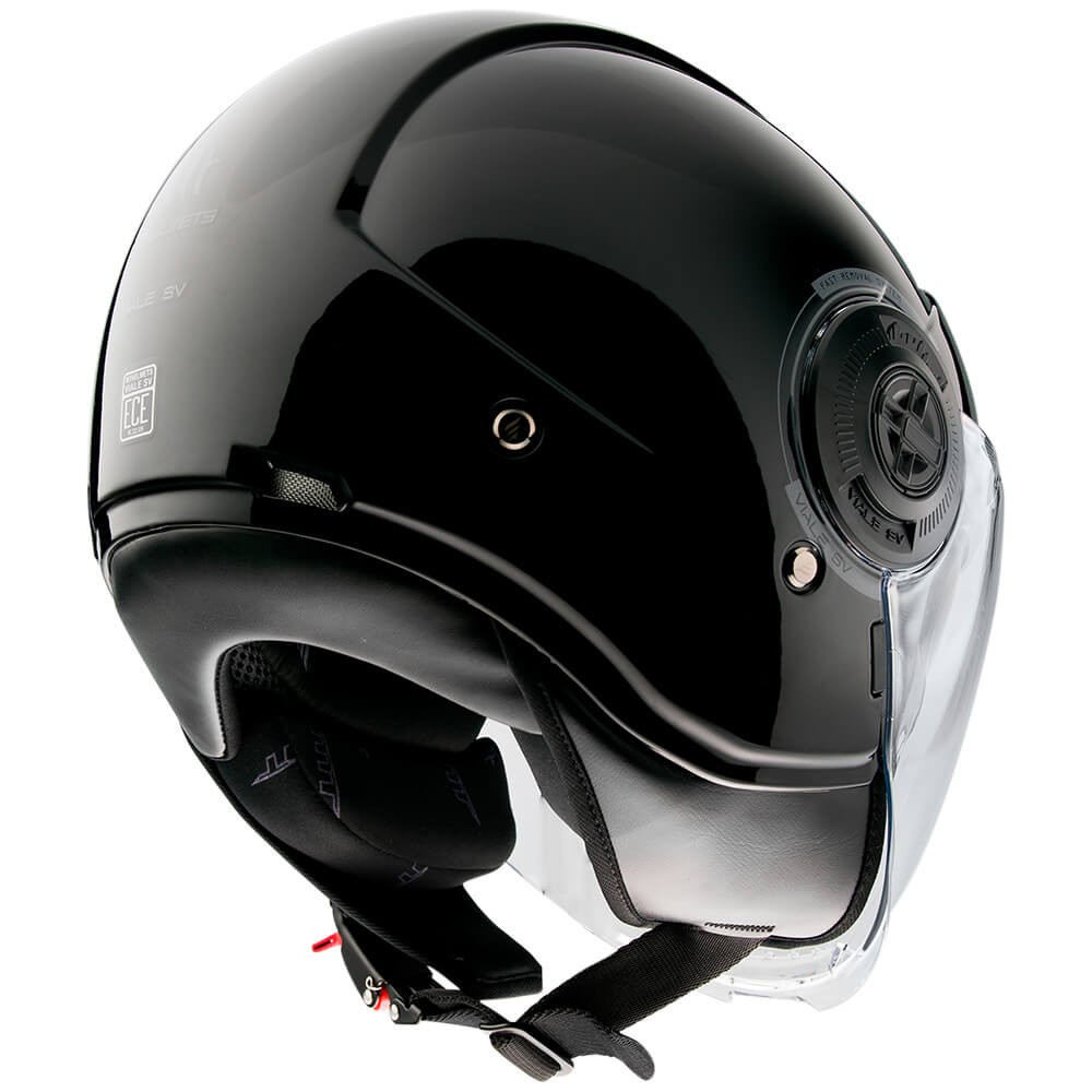 MT CASCO JET VIALE S  A1 NEGRO BRILLO  (XS)