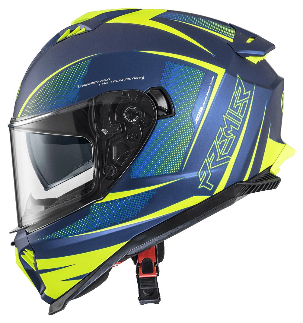 CASCO INTEGRAL PREMIER TYPHOON FR 12 BM AZUL AMARILLO (S)